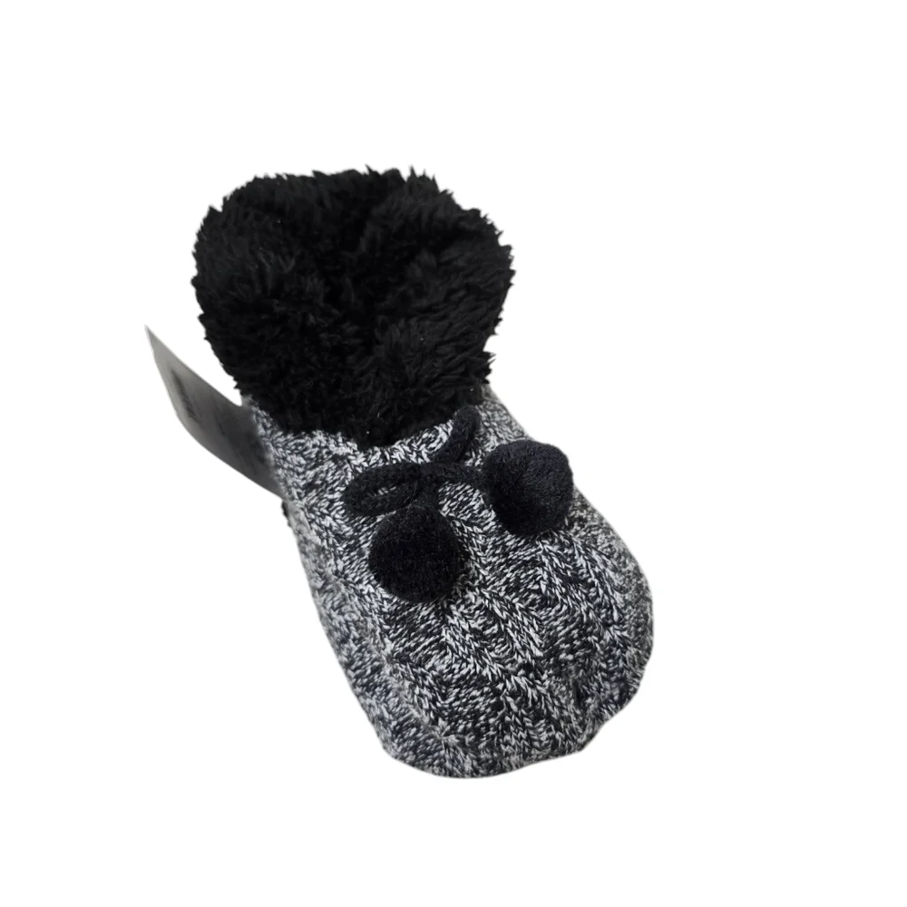 NWT Joyspun Black Heathered Gray Slipper Socks 4-10